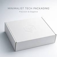 Boîte technique minimaliste, emballage électronique durable, étui pour accessoires de téléphone haut de gamme, emballage technique écologique, boîte d'expédition personnalisée