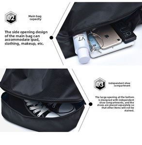 <b>Waterproof</b> Simple <b>Drawstring</b> <b>Bag</b> Flap Pocket Dry Wet Separation Swimming Portable Swimsuit Storage Bundle String Printing - Product Image 4