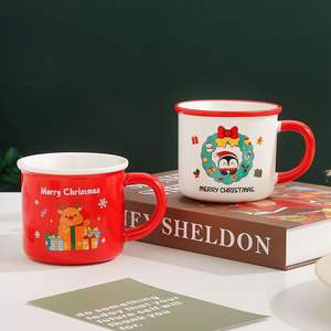 Tasses à café en céramique de Noël à prix abordable, mugs souvenirs créatifs avec couvercles et cuillères, tasses à café pour la maison - Product Image 2