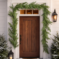 Guirlande de Noël longue en feuilles de cèdre et de pin artificielles, pour cheminée, escalier, porte, table, fournisseur OEM