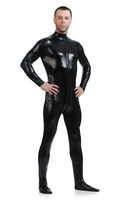 Combinaison Zentai Métallique Brillante pour Adulte avec Fermeture Éclair Avant pour Halloween, Cosplay et Spectacles Scéniques