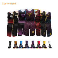Ensemble de maillots de basket-ball respirants de haute qualité maillots de basket-ball personnalisés pour hommes uniforme de basket-ball imprimé par sublimation