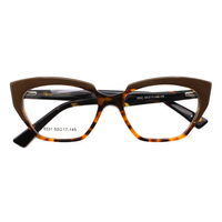 Cadres de lunettes pour femmes, lunettes optiques vintage, blocs de couleurs, lunettes classiques pour dames, montures en acétate oeil de chat