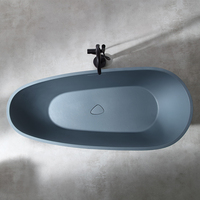 Baignoire en pierre artificielle Baignoire intérieure SPA Salle de bain Baignoire d'angle ovale à surface solide autoportante Baignoire d'angle multicolore