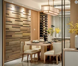 Panel de Pared 3D de <span class=keywords><strong>Madera</strong></span> Maciza de Olmo Blanco Impermeable de Lujo de 300x900 mm, Mosaico para Decoración de Paredes Interiores de Salas de Estar, Comedores y Clubs - Product Image 6