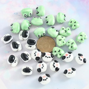Perline in Ceramica a Forma di Cane e Rana per Bambini, Perline Sciolte Animali con Foro Trasversale per Braccialetti Fai da Te, Accessori Piccoli per Braccialetti - Product Image 4