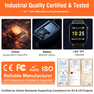 Reloj de Seguridad para Trabajadores de la Construcción con Llamada de Emergencia SOS 4G, Detección de Caídas, Rastreador GPS, Resistente al Agua IP68, Batería de 950 mAh, Barómetro y Geocerca - Product Image 5