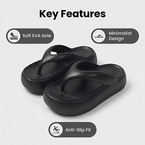 Sandalias de tacón alto para mujer, estilo flip-flop, antideslizantes, ecológicas, impermeables, para playa, interior/exterior - Product Image 5