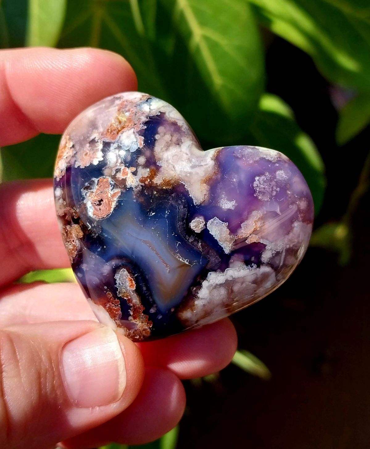 Blue Sakura Agate Heart