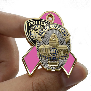 <span class=keywords><strong>Pin</strong></span> de solapa personalizado chapado en oro y plata con esmalte duro e impresión UV, con cinta rosa y cierre de mariposa - Product Image 1