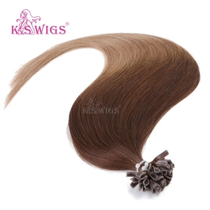 K.SWIGS T4-10# Ombre 100% Remy Human Hair Straight Cuticle Aligned No <b>Tangle</b> No Shedding Wholesale Keratin U-Tip Hair Extensions - Product Image 3