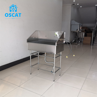 Équipement vétérinaire OSCAT, baignoire en acier inoxydable pour animaux, pliable, portable, surélevée, baignoire pliable pour chien