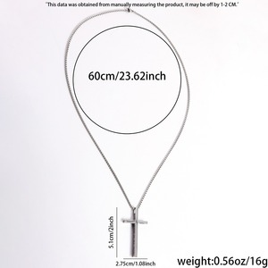 Moda letras inglesas <span class=keywords><strong>oro</strong></span> Acero inoxidable cadenas de moda Christian Hook número Vintage Cruz Collar para hombres mujeres - Product Image 6