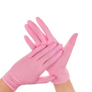 Rosa Handschuhe Puder freie Verbindung Nitril handschuhe Lebensmittel qualität Rosa Vinyl nitril handschuhe Handgemachte Schönheits salon Sicherheit