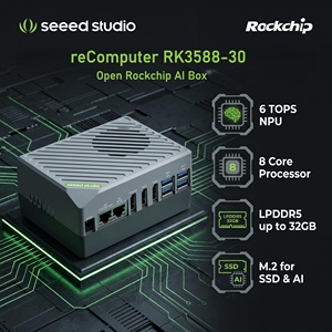 Seeed Studio ReComputer RK3588 Open Rockchip RK3588 8GB 16GB AI Box, Caja de Desarrollo de IA con 6 TOPS, Código Abierto para CV, LLM, VLM, <span class=keywords><strong>STT</strong></span>, TTS - Product Image 1