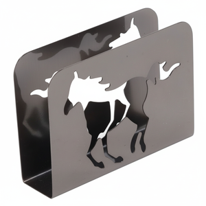 Servilletero de metal único de alta calidad Diseño de caballo perforado Vajilla y vajilla desechables - Product Image 1