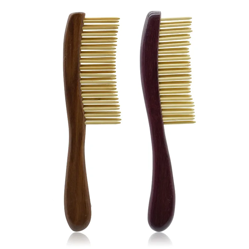 Escova de madeira de bambu para cabeleireiro, pente ecológico anti-estática para massagem e cabeça