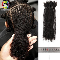 Extensions de micro-locks faites à la main en cheveux humains 100% naturels, style Sisterlocks, avec pointes bouclées, type Boho Locs, directement de l'usine