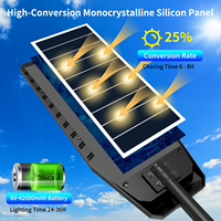 Farola Solar Integrada Súper Brillante de 900 LED IP65 con Baterías Integradas, Equivalente a una Lámpara Halógena de 8000 W