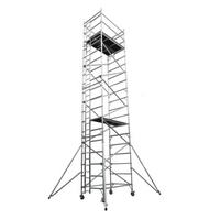 Plateforme de travail roulante en aluminium à double largeur, durable, pour peinture, installation, réparation et construction