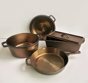 Vàng Cooper màu tốt đánh bóng miễn phí của hóa chất gang mịn và không dính chảo Chảo - Product Image 2