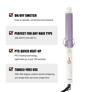 Mới nhất chuyên nghiệp nhanh chóng sưởi ấm sóng lớn tóc <span class=keywords><strong>Curler</strong></span> 60 Wát Sưởi ấm nhanh PTC lớp phủ uốn sắt 120-20 ℃ - Product Image 2