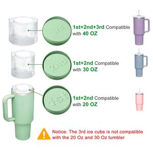 Bandeja para Cubitos de Hielo para Vasos Stanley de 30 y 40 oz, Moldes de Silicona para Cubitos de Hielo con Tapa y Contenedor, Máquina para Hacer Hielo para Enfriar Cócteles - Product Image 2