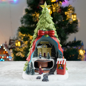 Joyeux <span class=keywords><strong>Noël</strong></span> Arbre animé XMAS décor Train tournant et 8 <span class=keywords><strong>chansons</strong></span> <span class=keywords><strong>de</strong></span> <span class=keywords><strong>Noël</strong></span> Led musical en plastique <span class=keywords><strong>Noël</strong></span> Village Arbre - Product Image 5