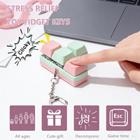 Acrylic Waterproof Lightweight Fireproof Cute Stress Relief Fidget Keyboard Keychain Toy with Cartoon Design