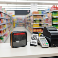 Escáner de Código de Barras de Escritorio JINGXIN con Ventana de Escaneo Grande, Pago Móvil en Supermercados, Puerto Serie Virtual USB