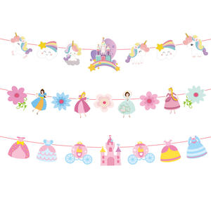 Unicornio Castillo Dinosaurio Princesa Boda Decoración Día DE LOS NIÑOS Fiesta de cumpleaños Papel Banner <span class=keywords><strong>Candy</strong></span> <span class=keywords><strong>Bar</strong></span> Baby Shower - Product Image 4