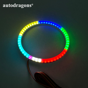 Anneaux lumineux RGBW Chasing Angel Eye Halo, contrôle par application téléphonique, halos en coton, feux de jour LED universels avec couvercle noir - Product Image 6