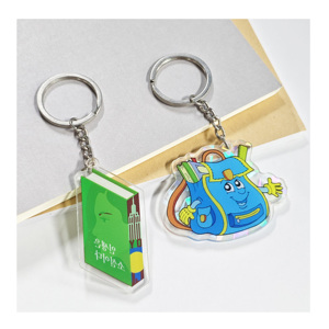Acrylic <b>Keychain</b> Wholesale Homemade Design Acrylic Custom <b>Keychain</b> Epoxy Cartoon Custom Printed Acrylic <b>Keychain</b> - Product Image 1