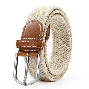 メッシュベルト 編み込み ストレッチ ゴムベルト 合金ピンバックル 男女兼用 - Product Image 1