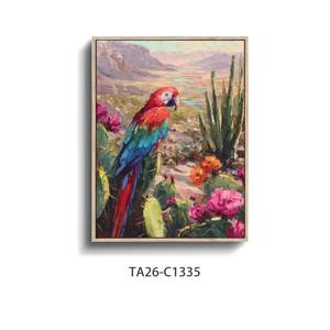 Impresión artística decorativa de loros coloridos, arte de pared en lienzo <span class=keywords><strong>vintage</strong></span>, decoración de pared, póster decorativo estético moderno para sala de estar y <span class=keywords><strong>baño</strong></span> - Product Image 3