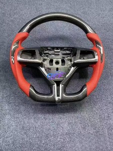 Volant en fibre de carbone pour Maserati, poignée en cuir, garniture drapeau italien, boutons de commande multifonctions, direct - Product Image 3