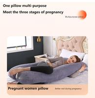 Oreiller de grossesse complet en forme de U 100% coton Oreiller de soutien de maternité pour dormeurs latéraux Coussin de soutien du dos et du ventre