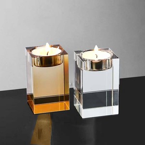 Özel akşam yemeği Bar düğün Candlestick a şamdan dekorasyon hediye için cam mumluklar Tealight kristal mumluk - Product Image 1