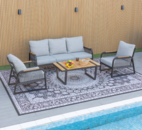 Ensemble de canapés d'extérieur modernes et confortables en aluminium, canapé de jardin, canapé de loisirs pour cours, villas, salon