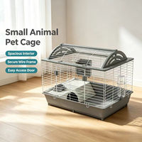 Grande cage pour cochon d'Inde, kit de démarrage, maison pour petits animaux en fil métallique avec mangeoire à foin, bouteille d'eau, cachette et rampe