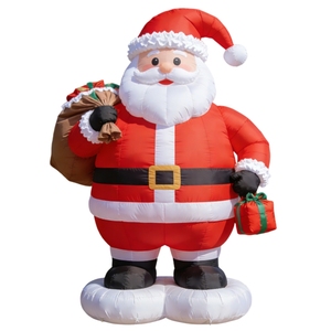 YTSF-D8 Customized Giant <strong>Inflatable</strong> Father Christmas Santa <strong>Xmas</strong> Party <strong>Decor</strong> Model with Electric Air Pump &amp; Water Resistant - Product Image 1