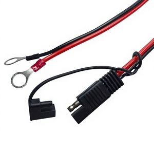 Кабель-удлинитель для аккумулятора с 2-контактным разъемом SAE 14AWG, кольцевым клеммным соединением, предохранителем 10А/20А, из чистой меди, ПВХ, длина 600 мм, для автомобиля - Product Image 3