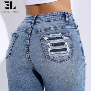 LARSUR Xintang Guangzhou China, Fábrica de Jeans de Mezclilla, Fabricante, Proveedor, Mayorista, Jeans Clásicos Ajustados para <span class=keywords><strong>Mujer</strong></span> - Product Image 5