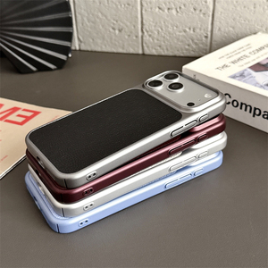เคสลายหนังลิ้นจี่เคลือบโลหะสำหรับ iPhone 18 17 16 15 14 13 Pro Max ด้านข้างชุบเคลือบป้องกันแรงกระแทก - Product Image 4
