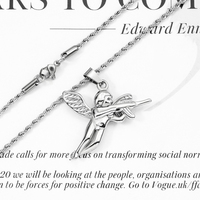 Collar con Colgante de Ángel Guardián Minimalista de Acero Inoxidable Chapado en Oro, Joyería de Moda para Mujer, Regalo para Él