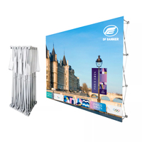 Support de toile de fond portable pliable pour exposition publicitaire, idéal pour les salons professionnels et événements