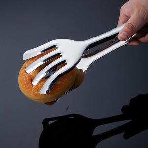 Stainless Steel Multi Purpose Spatula <b>Tongs</b> Full Claw And Half Claw Food Handling Utensil For Bread Noodle <b>Serving</b> - Product Image 1