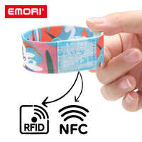 Werbeartikel 1mm Polyester RFID Elastisches Armband Wiederverwendbare Sichere NFC-Zahlungs-Mitgliedskarte NTAG213