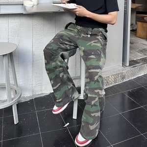 Pantalon cargo pour homme en tissu Ripstop 100% coton, délavé à la pierre, camouflage, à double usage, avec poches cargo amovibles, vente en gros - Product Image 5
