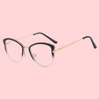 Monturas de Gafas Ópticas Cat Eye TR90 de Alta Calidad para Mujer, Diseño de Bloques de Color a la Moda, Gafas Anti Luz Azul para Miopía